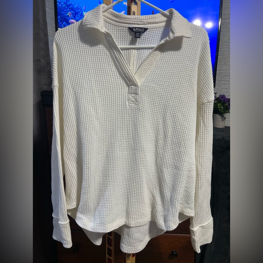 Buffalo David Bitton Cream Waffle Knit!